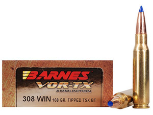 Barnes VOR-TX .308 Winchester 130gr TSX Polymer Tipped Spitzer Boat Tail Lead-Free 20Rnd Rifle Ammo Nexgen Outfitters Barnes VOR-TX .308 Winchester 130gr TSX Polymer Tipped Spitzer Boat Tail Lead-Free 20Rnd Rifle Ammo Nexgen Outfitters