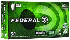 Federal BallistiClean .40 S&W 125gr Lead Free Frangible 50Rnd Handgun Ammo Nexgen Outfitters Federal BallistiClean .40 S&W 125gr Lead Free Frangible 50Rnd Handgun Ammo Nexgen Outfitters