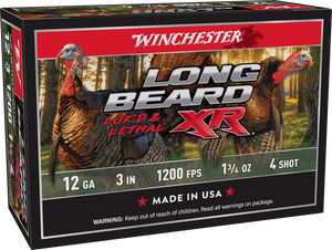Winchester Ammo Long Beard XR Shot-Lok Turkey 12 Gauge 3" 1-3/4 oz #4 Shot Nexgen Outfitters Winchester Ammo Long Beard XR Shot-Lok Turkey 12 Gauge 3" 1-3/4 oz #4 Shot Nexgen Outfitters
