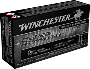 Winchester Super Suppressed 9mm Luger Subsonic 147gr Encapsulated FMJ 50Rnd Handgun Ammo Nexgen Outfitters Winchester Super Suppressed 9mm Luger Subsonic 147gr Encapsulated FMJ 50Rnd Handgun Ammo Nexgen Outfitters