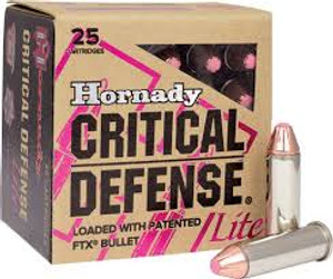 Hornady Critical Defense Lite .38 Special 90gr FTX 25Rnd Handgun Ammunition Nexgen Outfitters Hornady Critical Defense Lite .38 Special 90gr FTX 25Rnd Handgun Ammunition Nexgen Outfitters