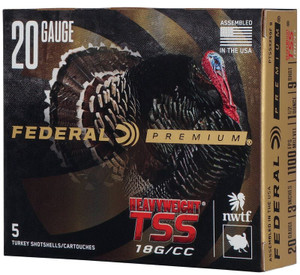 Federal Heavyweight TSS Turkey 20 Gauge 3in #9 Shot 1-1/2oz 1100fps Tungsten 5Rnd Shotshells Nexgen Outfitters Federal Heavyweight TSS Turkey 20 Gauge 3in #9 Shot 1-1/2oz 1100fps Tungsten 5Rnd Shotshells Nexgen Outfitters