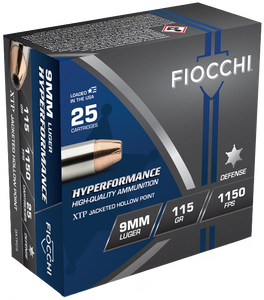 Fiocchi Hyperformance Defense 9mm Luger 115gr Extreme Terminal Performance Hollow 25Rnd Handgun Ammunition Nexgen Outfitters Fiocchi Hyperformance Defense 9mm Luger 115gr Extreme Terminal Performance Hollow 25Rnd Handgun Ammunition Nexgen Outfitters