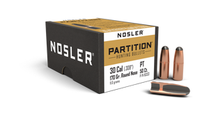 Nosler Partition 30-30 Winchester (308 Diameter) 170gr Round Nose Box Hunting Bullets - 50cnt Nexgen Outfitters