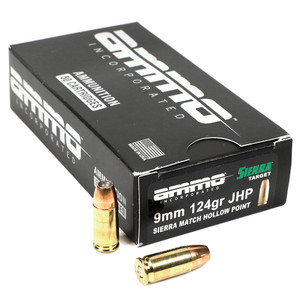 Ammo Incorporated 9mm Luger 124 gr Sierra Match Hollow Point 50Rnd Handgun Ammo Nexgen Outfitters Ammo Incorporated 9mm Luger 124 gr Sierra Match Hollow Point 50Rnd Handgun Ammo Nexgen Outfitters