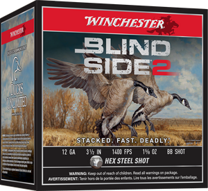 Winchester Blind Side 2 12 Gauge 3.5" 1 5/8oz BB Shot 25Rnd Shotshells Nexgen Outfitters Winchester Blind Side 2 12 Gauge 3.5" 1 5/8oz BB Shot 25Rnd Shotshells Nexgen Outfitters