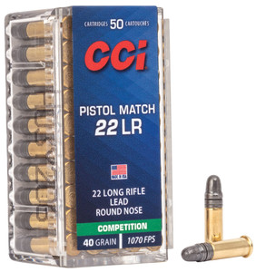 CCI Pistol Match .22LR 40Gr. Lead Round Nose 50Rnd Rimfire Rifle Ammo Nexgen Outfitters CCI Pistol Match .22LR 40Gr. Lead Round Nose 50Rnd Rimfire Rifle Ammo Nexgen Outfitters