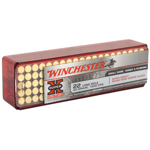 Winchester Super-X High Velocity 22 Long Rifle 40gr Plated Lead Round Nose 100Rnd Rimfire Ammo Nexgen Outfitters Winchester Super-X High Velocity 22 Long Rifle 40gr Plated Lead Round Nose 100Rnd Rimfire Ammo Nexgen Outfitters