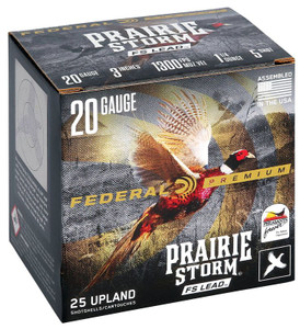 Federal Premium Prairie Storm 20 Gauge 3" #5 1-1/4oz Copper Plated Shot 25Rnd Shotgun Ammo Nexgen Outfitters Federal Premium Prairie Storm 20 Gauge 3" #5 1-1/4oz Copper Plated Shot 25Rnd Shotgun Ammo Nexgen Outfitters