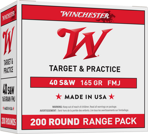 Winchester USA 40 Smith & Wesson 165 gr FMJ 200Rnd Handgun Ammo Nexgen Outfitters Winchester USA 40 Smith & Wesson 165 gr FMJ 200Rnd Handgun Ammo Nexgen Outfitters