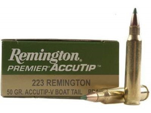 Remington Premier Varmint 223 Remington 50gr AccuTip Boat Tail 20Rnd Rifle Ammo Nexgen Outfitters Remington Premier Varmint 223 Remington 50gr AccuTip Boat Tail 20Rnd Rifle Ammo Nexgen Outfitters
