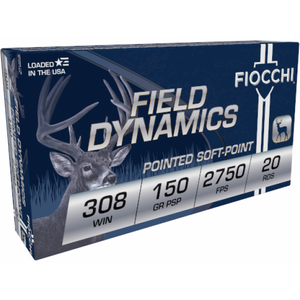 Fiocchi Field Dynamics 308 Win. 150 gr. PSP 20Rnd Rifle Ammo Nexgen Outdoors Fiocchi Field Dynamics 308 Win. 150 gr. PSP 20Rnd Rifle Ammo Nexgen Outdoors