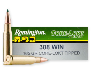 Remington Core-Lokt Tipped 308 Winchester 165 Grain Polymer Tip 20Rnd Rifle Ammo Nexgen Outfitters Remington Core-Lokt Tipped 308 Winchester 165 Grain Polymer Tip 20Rnd Rifle Ammo Nexgen Outfitters