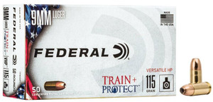 Federal Train + Protect 9mm Luger 115 Grain Versatile Hollow Point 50Rnd Handgun Ammo Nexgen Outfitters Federal Train + Protect 9mm Luger 115 Grain Versatile Hollow Point 50Rnd Handgun Ammo Nexgen Outfitters