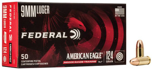 Federal American Eagle 9mm Luger 124 Grain Total Metal Jacket 50Rnd Handgun Ammo Nexgen Outfitters Federal American Eagle 9mm Luger 124 Grain Total Metal Jacket 50Rnd Handgun Ammo Nexgen Outfitters