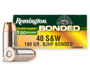 Remington Golden Saber Bonded .40 S&W 180gr Bonded Brass JHP 20Rnd Handgun Ammo Nexgen Outfitters Remington Golden Saber Bonded .40 S&W 180gr Bonded Brass JHP 20Rnd Handgun Ammo Nexgen Outfitters