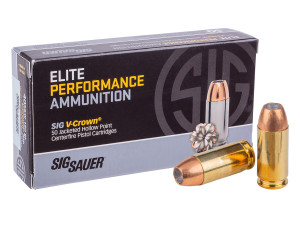 Sig Sauer Elite Performance 40 S&W 180gr. V-Crown Jacketed Hollow Point 50Rnd Handgun Ammo Nexgen Outfitters Sig Sauer Elite Performance 40 S&W 180gr. V-Crown Jacketed Hollow Point 50Rnd Handgun Ammo Nexgen Outfitters