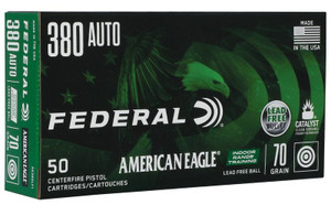 Federal American Eagle IRT .380 ACP 70gr Flat Nose Lead-Free 50Rnd Handgun Ammo Nexgen Outfitters Federal American Eagle IRT .380 ACP 70gr Flat Nose Lead-Free 50Rnd Handgun Ammo Nexgen Outfitters