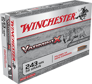 Winchester Ammo X243P Varmint X .243 Win 58gr Polymer Tip 20Rnd Rifle Ammo Nexgen Outfitters Winchester Ammo X243P Varmint X .243 Win 58gr Polymer Tip 20Rnd Rifle Ammo Nexgen Outfitters