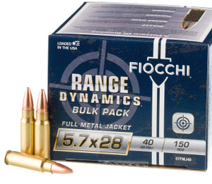 Fiocchi Range Dynamics 5.7x28mm 40gr FMJ 150Rnd Ammo Fiocchi Range Dynamics 5.7x28mm 40gr FMJ 150Rnd Ammo