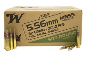 Winchester M855 5.56 62gr FMJ Green Tips 500Rnd Bulk Rifle Ammo Nexgen Outfitters Winchester M855 5.56 62gr FMJ Green Tips 500Rnd Bulk Rifle Ammo Nexgen Outfitters