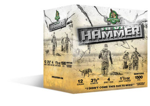 Hevi-Shot Hevi-Hammer Waterfowl 12 Gauge 3.5" #4 25Rnd Steel and Bismuth Shotgun Ammo Nexgen Outfitters Hevi-Shot Hevi-Hammer Waterfowl 12 Gauge 3.5" #4 25Rnd Steel and Bismuth Shotgun Ammo Nexgen Outfitters