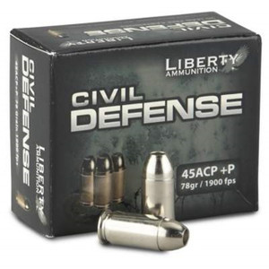 Liberty Ammunition Civil Defense 45 ACP +P 78gr Fragmenting Hollow Point Lead Free 20Rnd Handgun Ammo Nexgen Outfitters Liberty Ammunition Civil Defense 45 ACP +P 78gr Fragmenting Hollow Point Lead Free 20Rnd Handgun Ammo Nexgen Outfitters