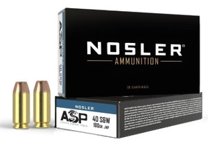 Nosler ASP 40 S&W 180gr Jacketed Hollow Point 50Rnd Handgun Ammo Nexgen Outfitters Nosler ASP 40 S&W 180gr Jacketed Hollow Point 50Rnd Handgun Ammo Nexgen Outfitters
