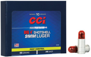 CCI Big 4 Shotshell 9mm Luger 50gr Lead Shot 10Rnd Handgun Ammo Nexgen Outfitters CCI Big 4 Shotshell 9mm Luger 50gr Lead Shot 10Rnd Handgun Ammo Nexgen Outfitters