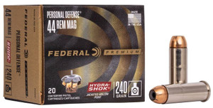 Federal Premium Personal Defense 44 Remington Magnum 240gr Federal Hydra-Shok Jacketed Hollow Point 20Rnd Handgun Ammo Nexgen Outfitters Federal Premium Personal Defense 44 Remington Magnum 240gr Federal Hydra-Shok Jacketed Hollow Point 20Rnd Handgun Ammo Nexgen Outfitters