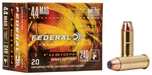 Federal Fusion 44 Remington Magnum 240gr Jacketed Hollow Point 20Rnd Handgun Ammo Nexgen Outfitters Federal Fusion 44 Remington Magnum 240gr Jacketed Hollow Point 20Rnd Handgun Ammo Nexgen Outfitters