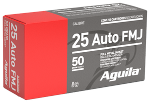 Aguila 25 ACP 50gr FMJ 50Rnd Handgun Ammo Nexgen Outfitters Aguila 25 ACP 50gr FMJ 50Rnd Handgun Ammo Nexgen Outfitters