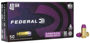 Federal Syntech Training Match 40 S&W 180gr Federal Total Synthetic Jacket 50Rnd Handgun Ammo Nexgen Outfitters Federal Syntech Training Match 40 S&W 180gr Federal Total Synthetic Jacket 50Rnd Handgun Ammo Nexgen Outfitters