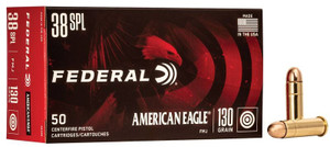 Federal American Eagle 38 Special 130gr FMJ 50Rnd Handgun Ammo Nexgen Outfitters Federal American Eagle 38 Special 130gr FMJ 50Rnd Handgun Ammo Nexgen Outfitters