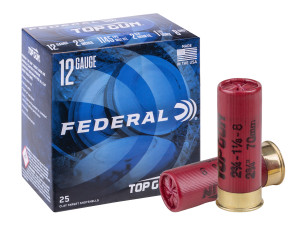 Federal Top Gun 12 Gauge 2.75" 1 1/8oz #8 Shot 25Rnd Shotgun Ammo Nexgen Outfitters Federal Top Gun 12 Gauge 2.75" 1 1/8oz #8 Shot 25Rnd Shotgun Ammo Nexgen Outfitters