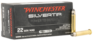 Winchester Silvertip Defense 22 WMR 40gr Jacketed Hollow Point 50Rnd Rimfire Ammo Nexgen Outfitters Winchester Silvertip Defense 22 WMR 40gr Jacketed Hollow Point 50Rnd Rimfire Ammo Nexgen Outfitters