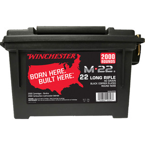 Winchester M-22 22LR 40gr Plated Round Nose Ammo Can 2000Rnd Rimfire Ammo Nexgen Outfitters Winchester M-22 22LR 40gr Plated Round Nose Ammo Can 2000Rnd Rimfire Ammo Nexgen Outfitters