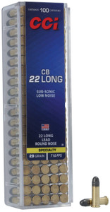 CCI 22 CB Long 29gr Round Nose 100Rnd Rimfire Ammo Nexgen Outfitters CCI 22 CB Long 29gr Round Nose 100Rnd Rimfire Ammo Nexgen Outfitters