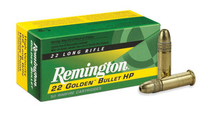 Remington Golden Bullet 22LR 36gr Plated Hollow Point 50Rnd Rimfire Ammo Nexgen Outfitters Remington Golden Bullet 22LR 36gr Plated Hollow Point 50Rnd Rimfire Ammo Nexgen Outfitters