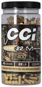 CCI Clean-22 High Velocity Realtree Edition 22LR 40gr Round Nose 400Rnd Rimfire Ammo Nexgen Outfitters CCI Clean-22 High Velocity Realtree Edition 22LR 40gr Round Nose 400Rnd Rimfire Ammo Nexgen Outfitters