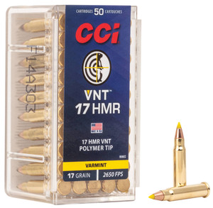 CCI VNT 17 HMR 17gr Polymer Tip 50Rnd Rimfire Ammo Nexgen Outfitters CCI VNT 17 HMR 17gr Polymer Tip 50Rnd Rimfire Ammo Nexgen Outfitters