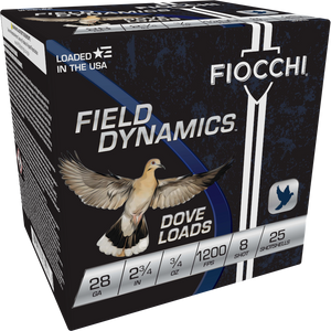 Fiocchi Dove & Target 28 Gauge 2.75" #8 3/4 oz 25Rnd Shotgun Ammo Nexgen Outfitters Fiocchi Dove & Target 28 Gauge 2.75" #8 3/4 oz 25Rnd Shotgun Ammo Nexgen Outfitters