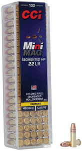 CCI Mini-Mag 22LR 40gr Segmented Hollow Point 100Rnd Ammo Nexgen Outfitters CCI Mini-Mag 22LR 40gr Segmented Hollow Point 100Rnd Ammo Nexgen Outfitters