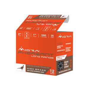 Migra Pheasant 12 Gauge 2 3/4" 1.25oz 4/6 Shot 25Rnd Shotgun Ammo Migra Pheasant 12 Gauge 2 3/4" 1.25oz 4/6 Shot 25Rnd Shotgun Ammo