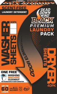 Dead Down Wind BLACK Premium Laundry Detergent Sheet/Dryer Sheet Combo Dead Down Wind BLACK Premium Laundry Detergent Sheet/Dryer Sheet Combo