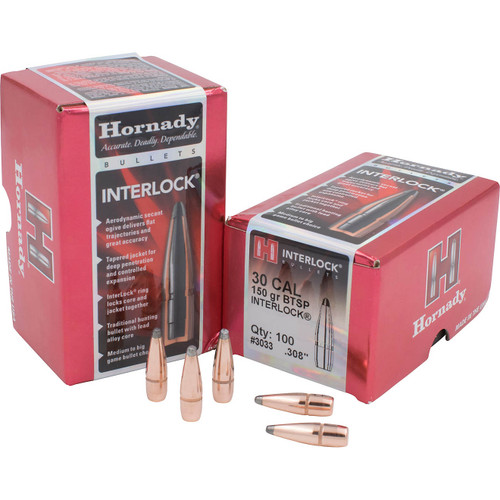 HORNADY InterLock .30 Cal 150 gr BTSP Bullets-100cnt Nexgen Outfitters