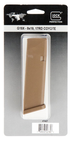 SH101519 Glock 47487 G17/19X 9mm Luger 17Rnd Coyote Tan Poly Magazine Nexgen Outfitters