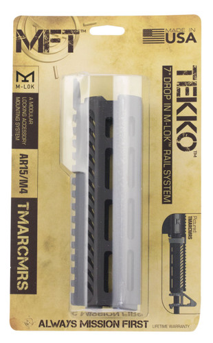 SH102042 Mission First Tactical Tekko Aluminum AR15 Carbine 7" Drop-In M-Lok Rail System - Black Nexgen Outfitters