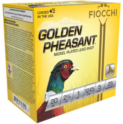 Fiocchi Golden Pheasant Nickel-Plated 20 Ga 2.75" 1 oz 5 Shot Nexgen Outfitters