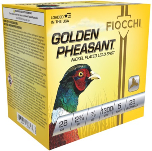 Fiocchi Golden Pheasant Nickel-Plated 28 Ga 2.75" 7/8 oz 5 Shot Nexgen Outfitters